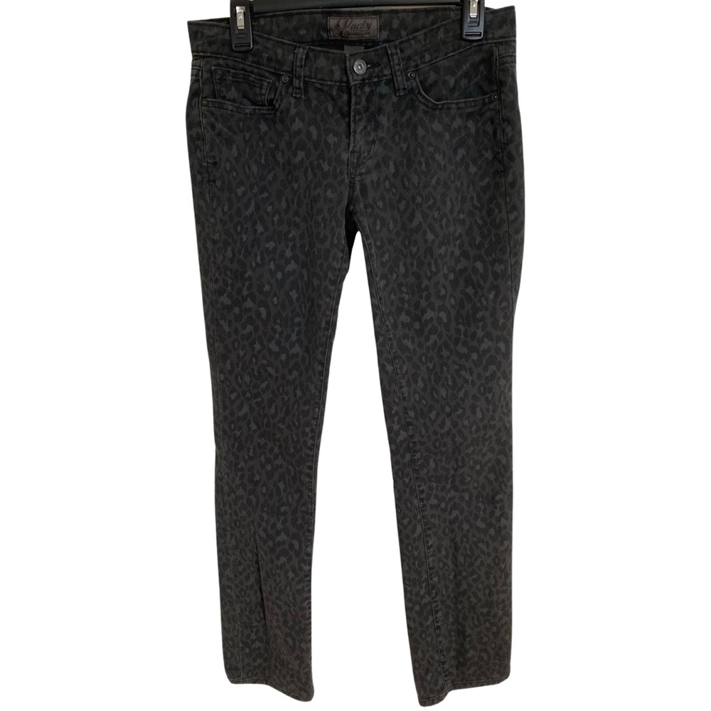 Lucky Brand Black & Grey‎ Leopard Print Jeans